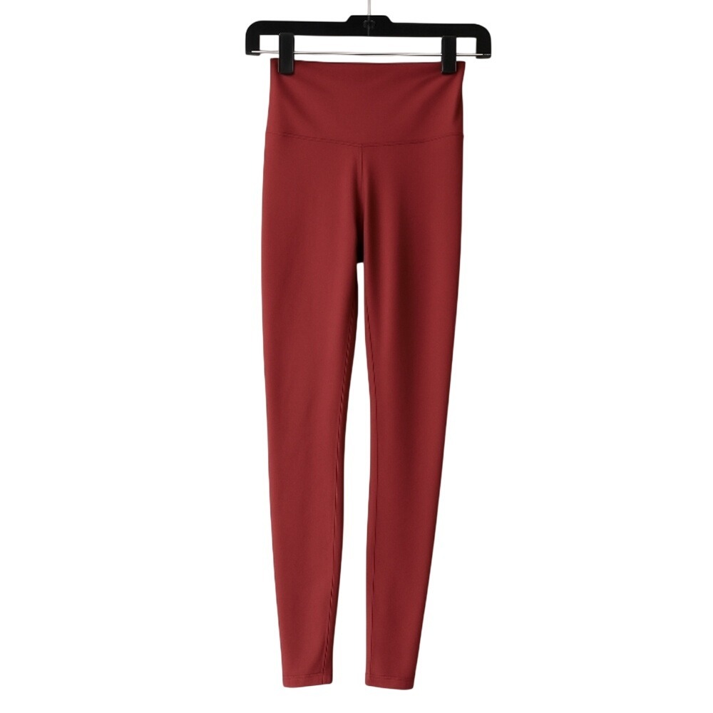 Carbon 38 High‎ Rise Leggings Size S Burgundy Spandex Polyester Athletic Workout